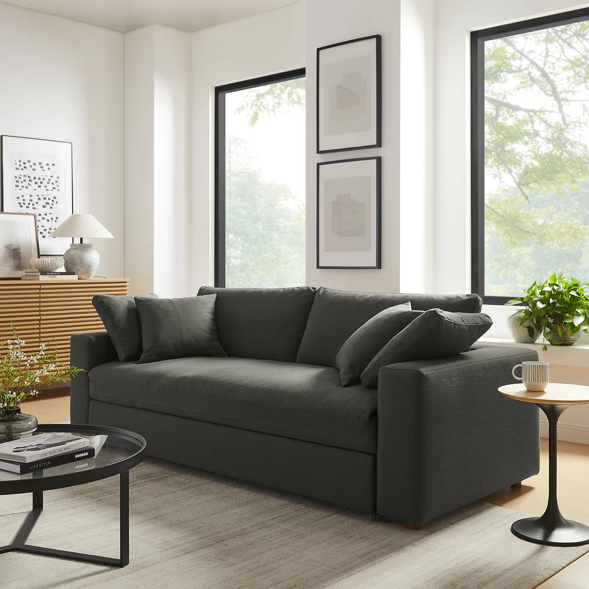 Commix Cloud Dark Gray Soft Fabric sofa