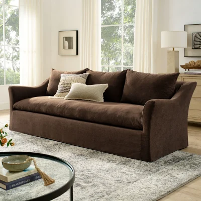 Alternative view of Somerset Deep Seating Brown Soft Linen Sofa