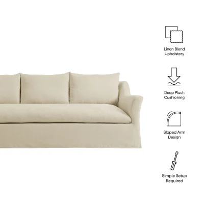 Alternative view of Somerset Deep Seating Beige Soft Linen Sofa