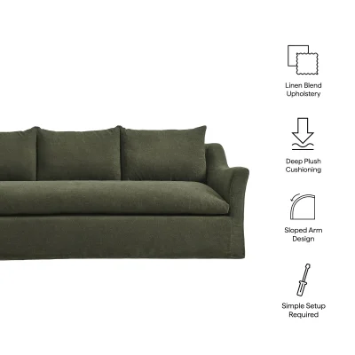 Alternative view of Somerset Deep Seating Sage Green Soft Linen Sofa