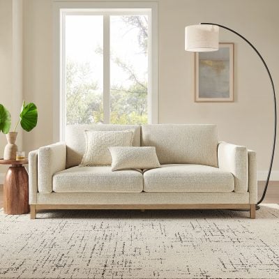 Roscoe Modern Beige Ivory fabric Sofa Set