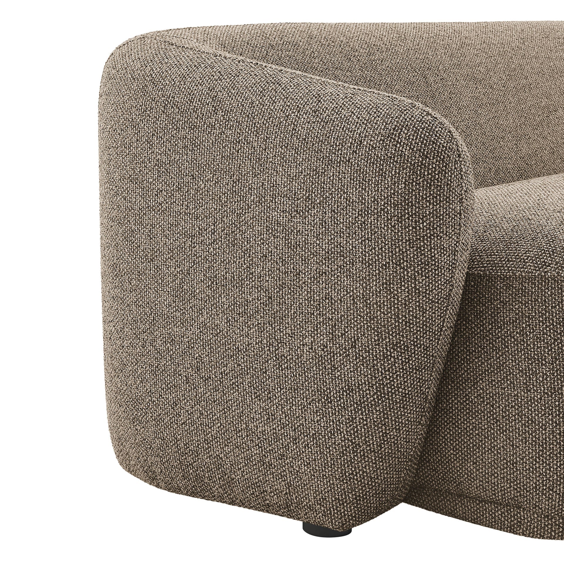 Monica Modern Curved Earth Tone Boucle sofa - Image 3