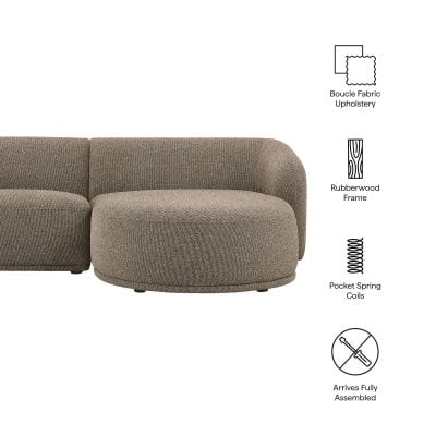 Alternative view of Monica Modern Curved Boucle Sofa With Chaise