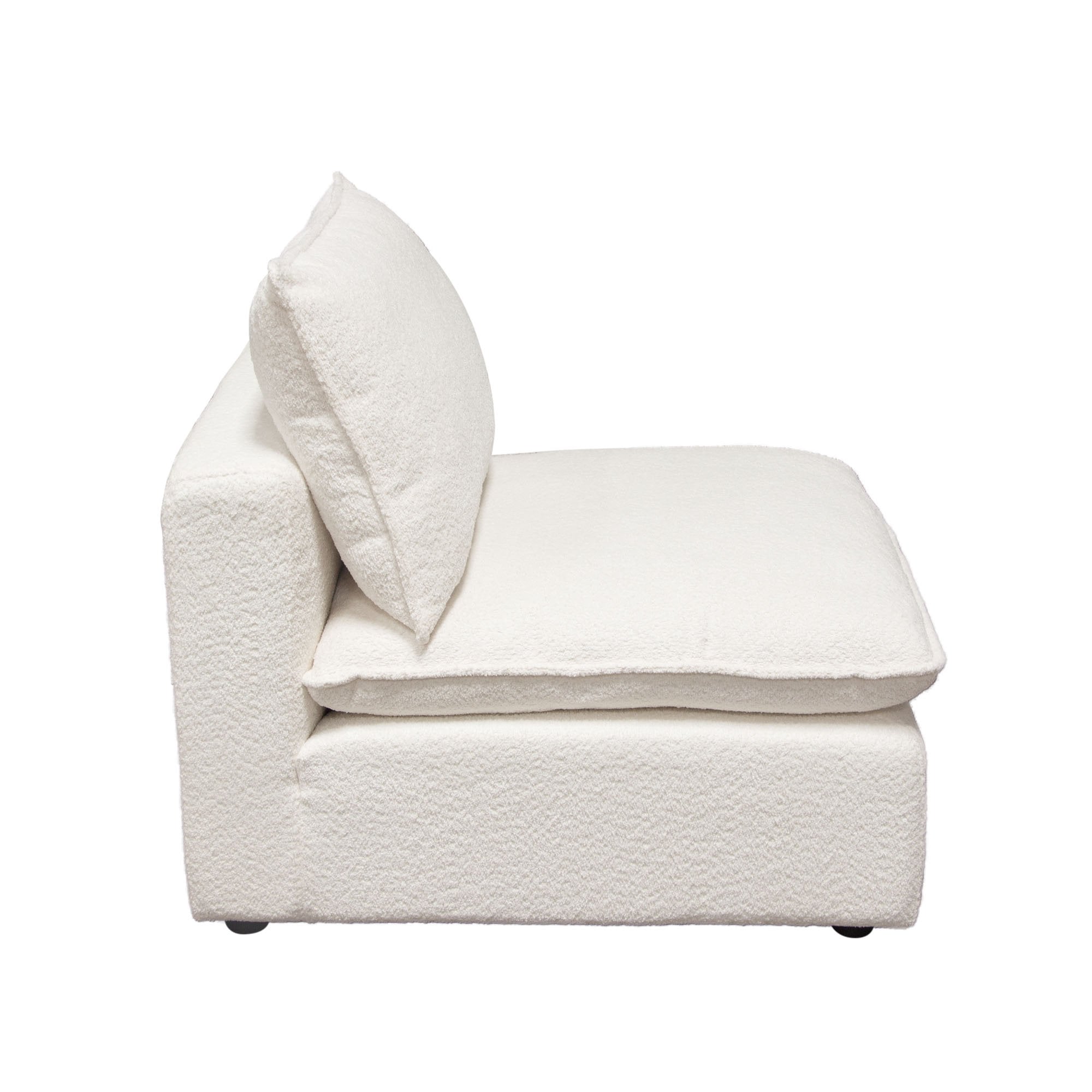Ivy Modular White Soft Shearling Fabric Sofa - Image 6