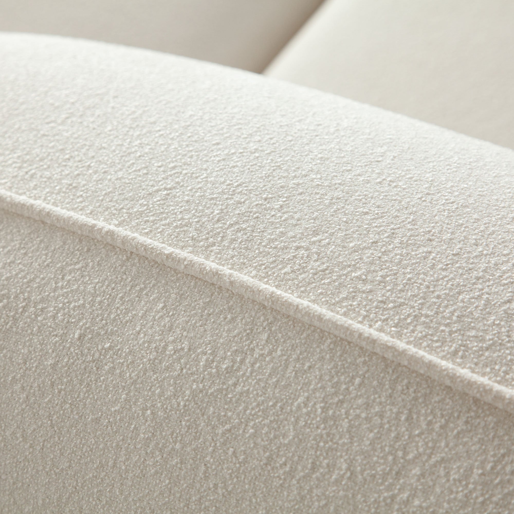 Micah Ivory White Fabric Modern Curved Sofa - Image 4