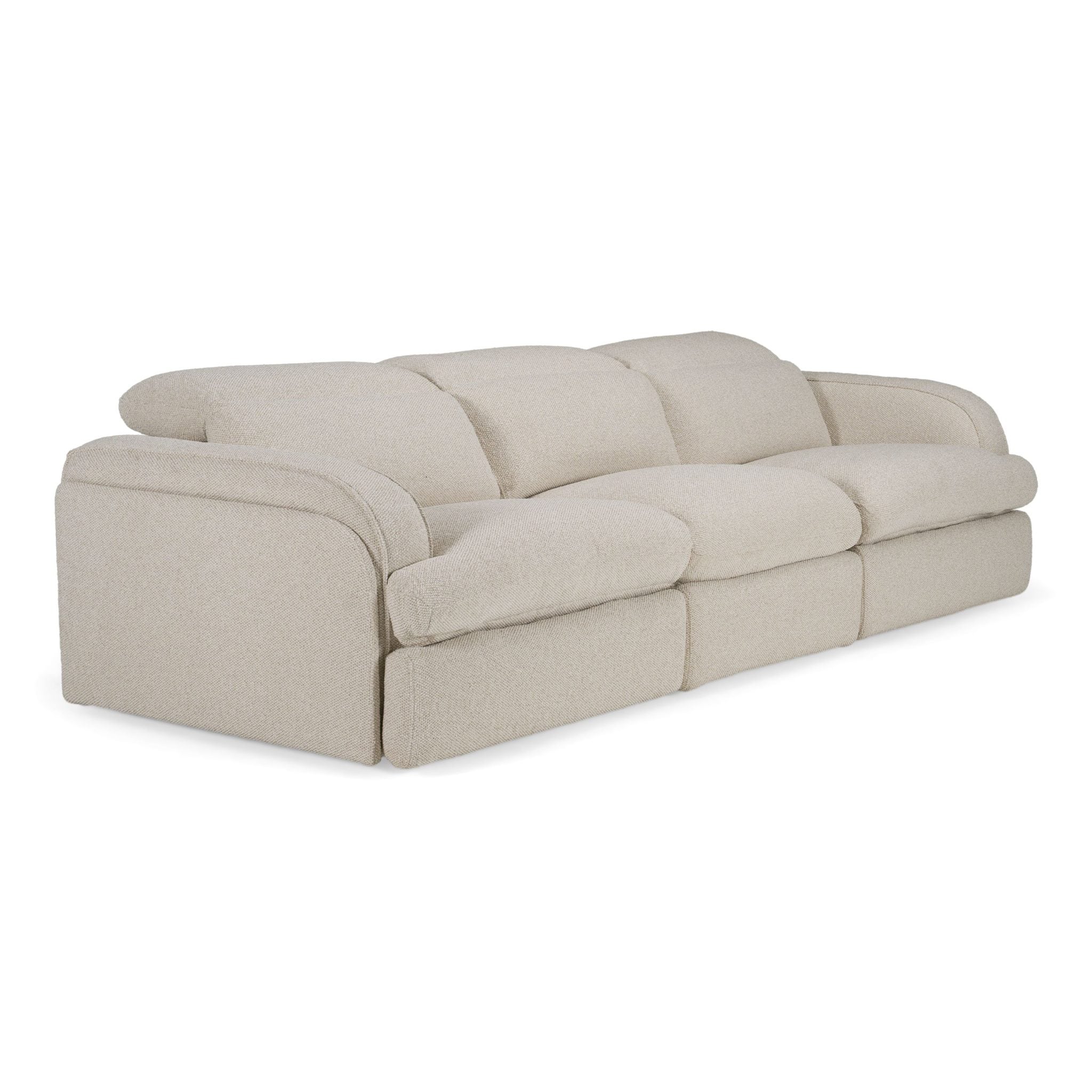 Ambler Modern Off White Fabric Power Reclining Sofa - Image 3