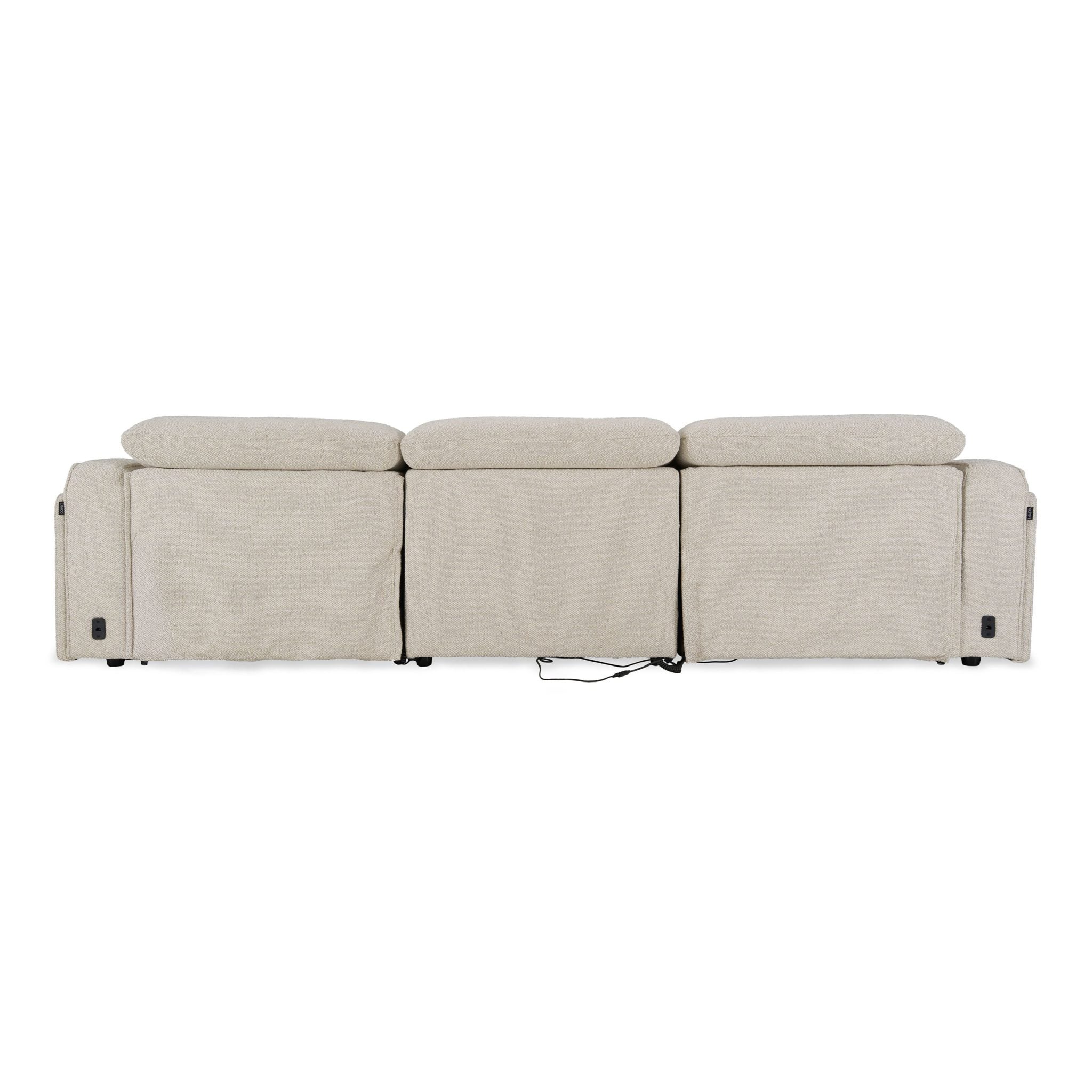 Ambler Modern Off White Fabric Power Reclining Sofa - Image 5