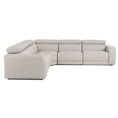 Alternative view of Dalton Light Grey Italian Leather Power Recliner Sectional