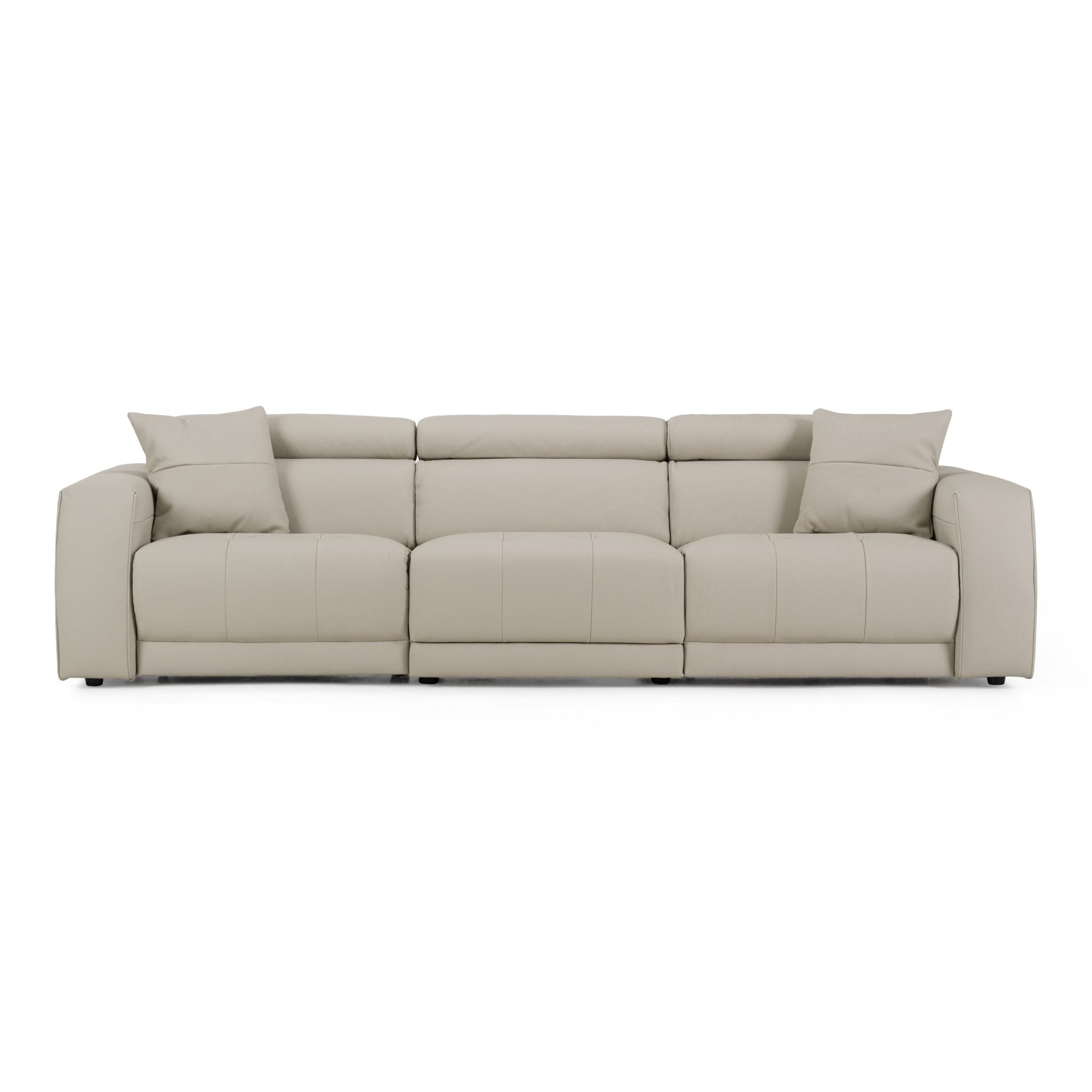 Dalton Light Grey Italian Leather Power Recliner Sofa Set