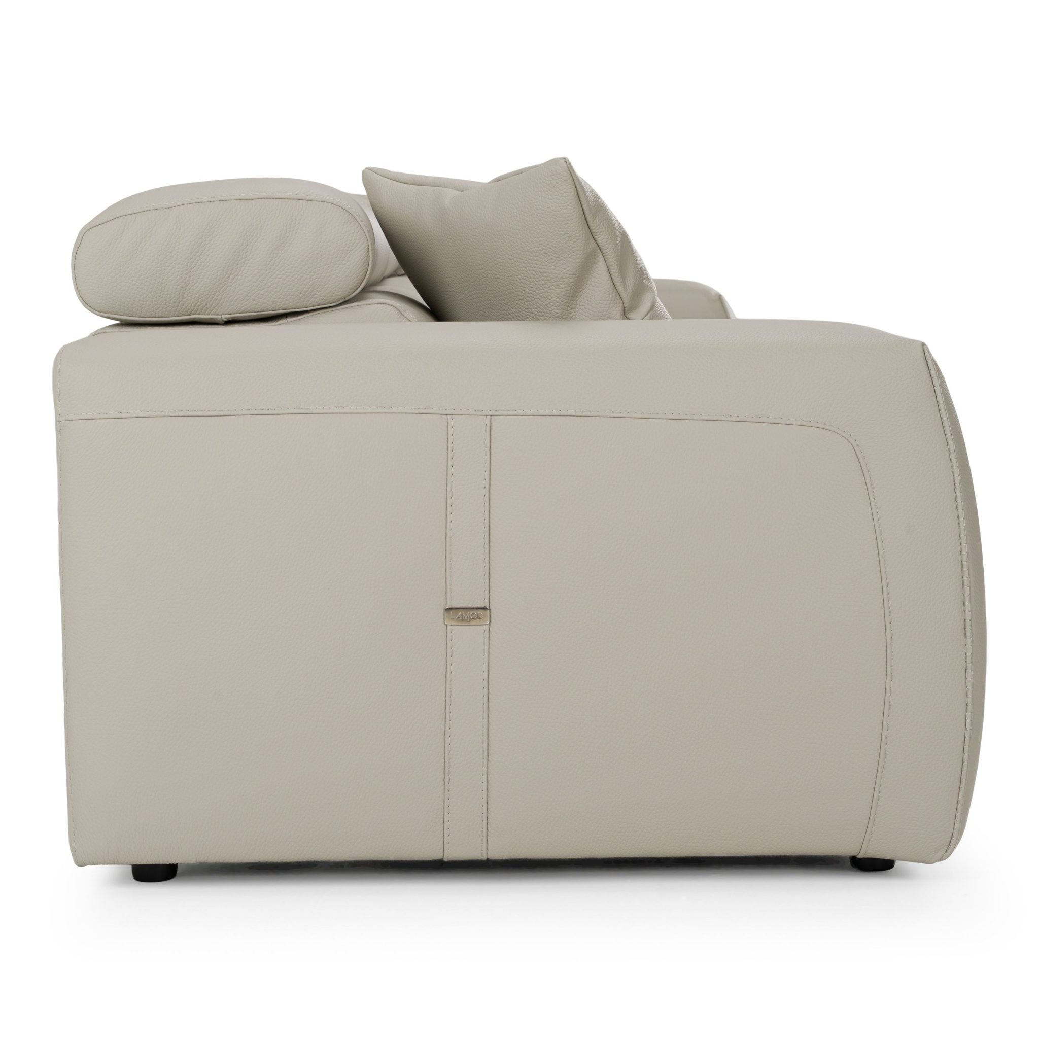 Dalton Light Grey Italian Leather Power Recliner Sofa Set - Image 3