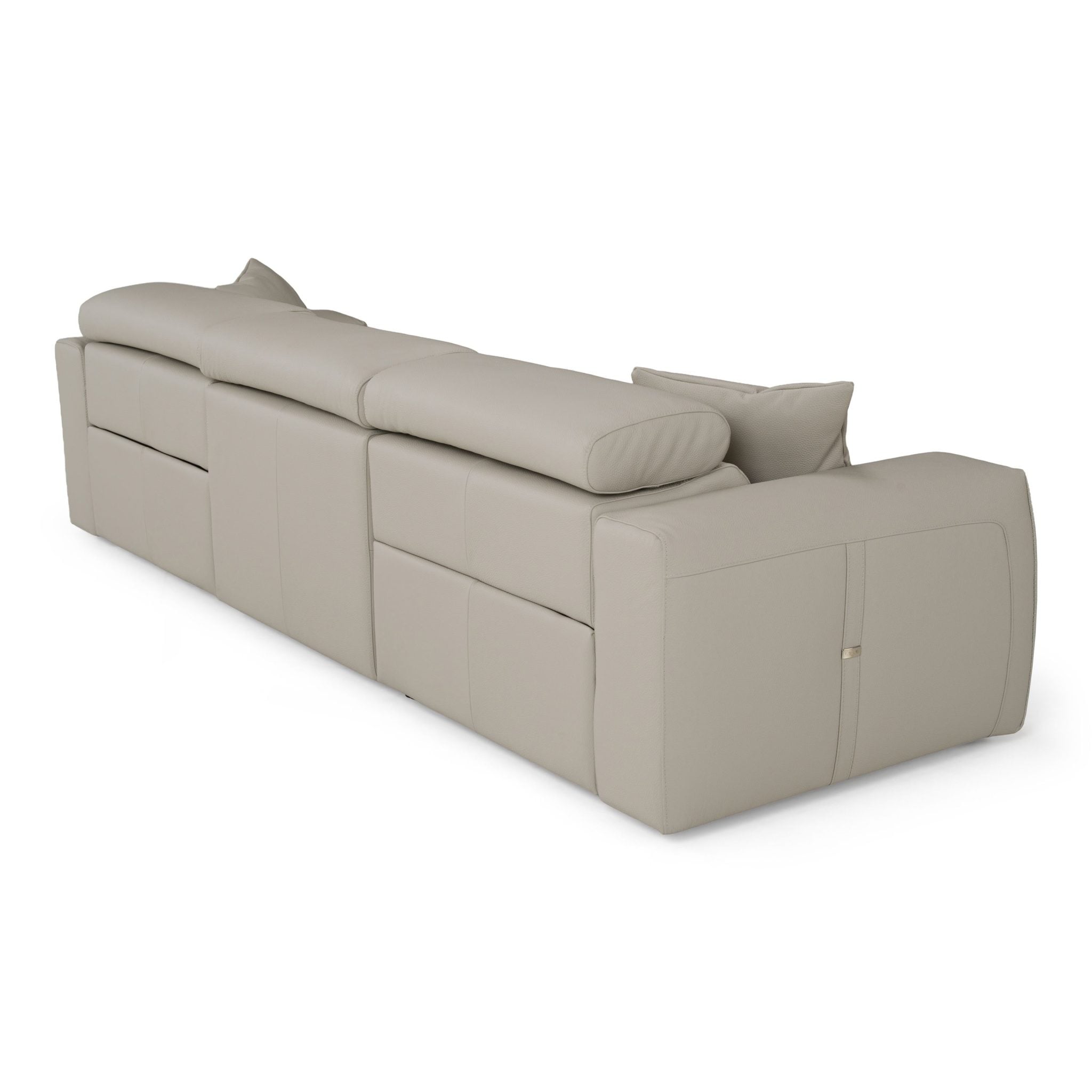 Dalton Light Grey Italian Leather Power Recliner Sofa Set - Image 4