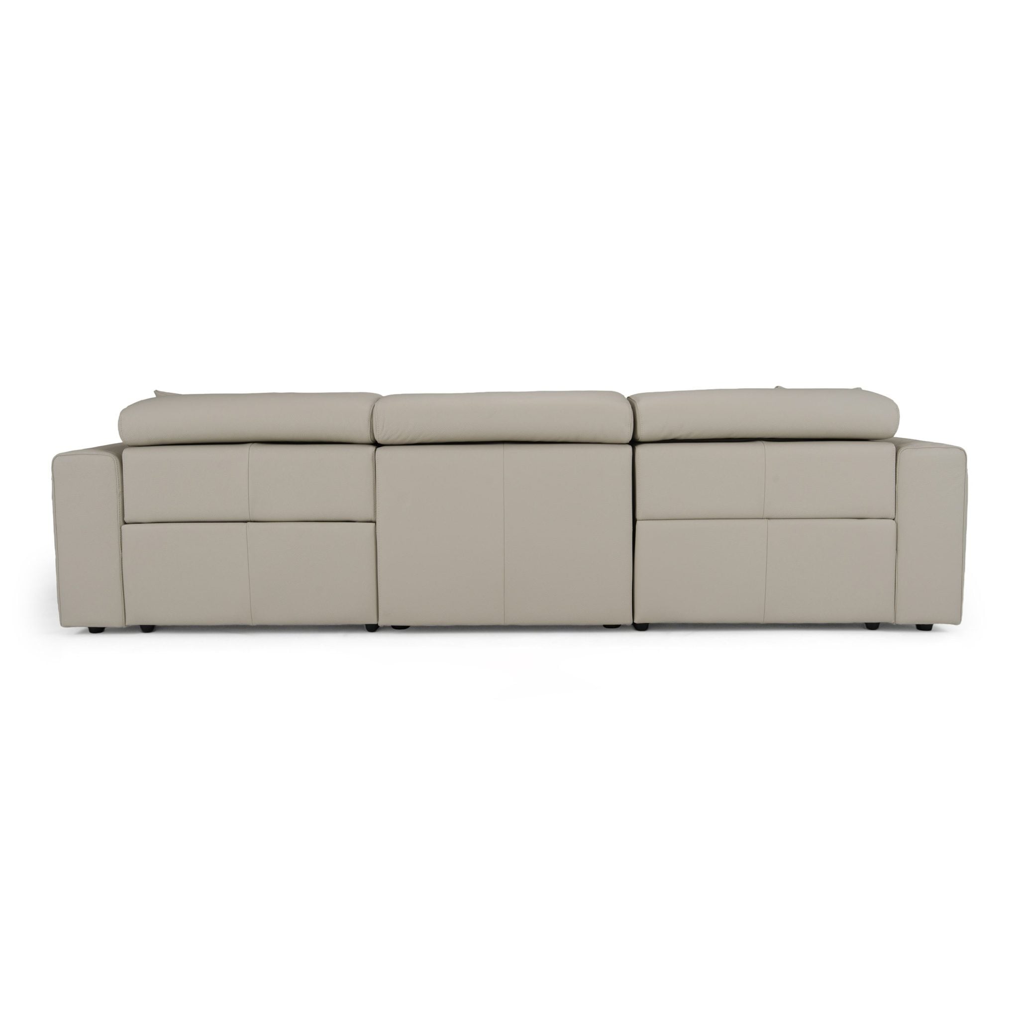 Dalton Light Grey Italian Leather Power Recliner Sofa Set - Image 5