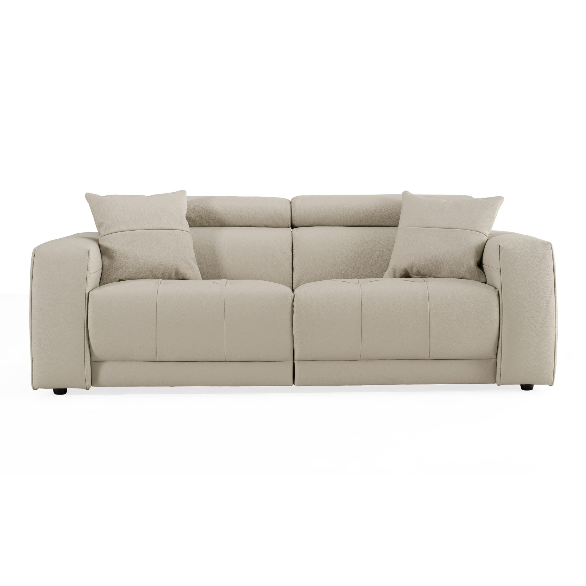 Dalton Light Grey Italian Leather Power Recliner Sofa Set - Image 6