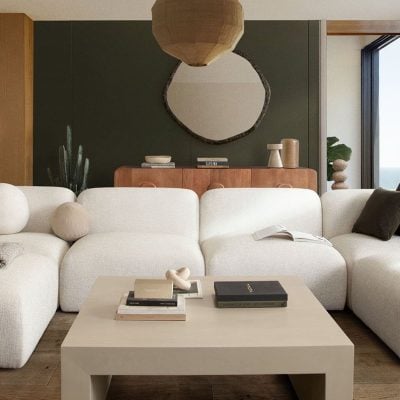 Echo Modern Cream Fabric Modular Sofa