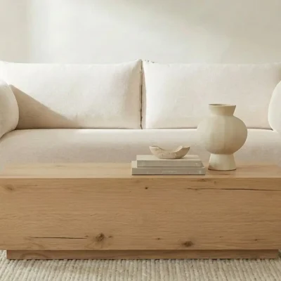 Moore Modern White Curved Sofa