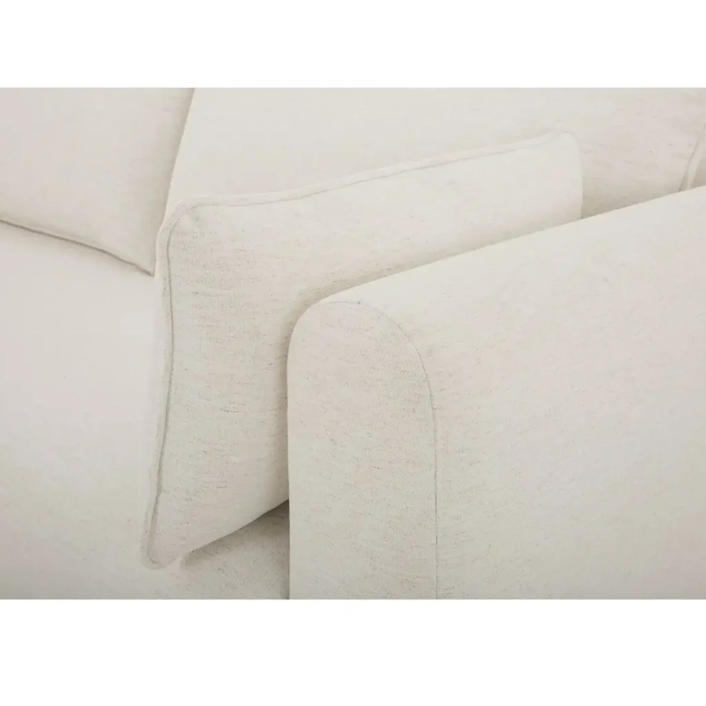 Moore Modern White Curved Sofa - Image 7