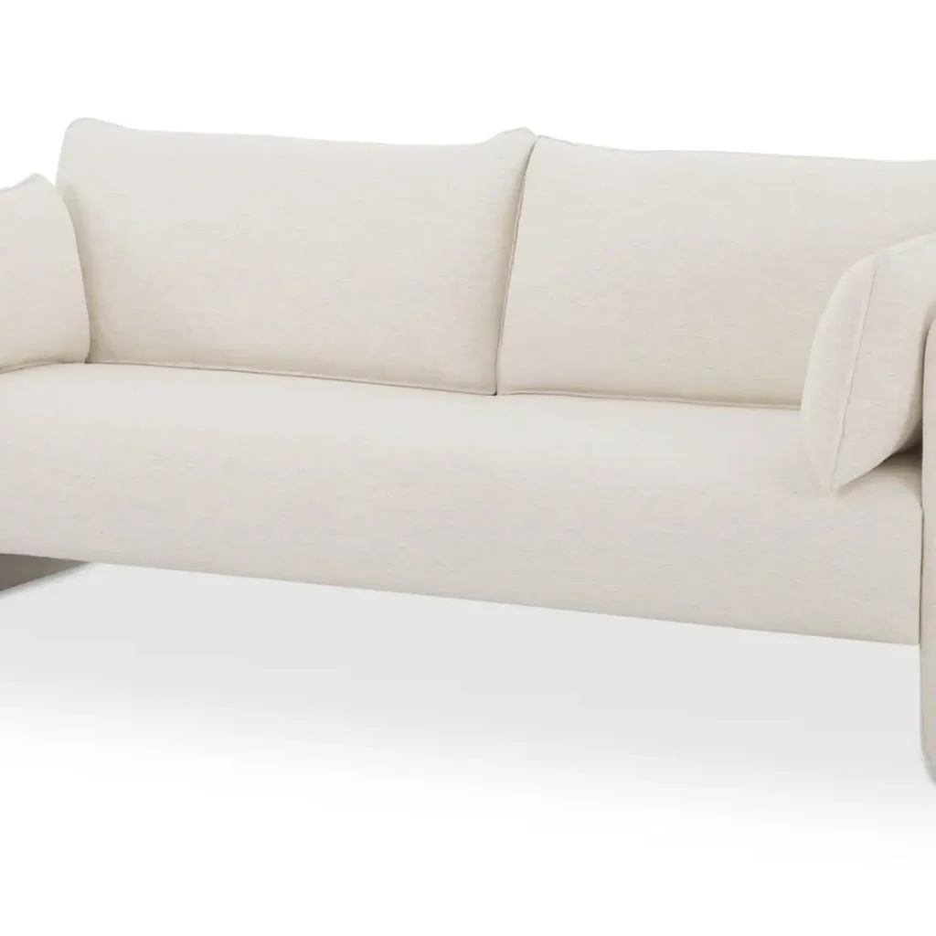 Moore Modern White Curved Sofa - Image 3