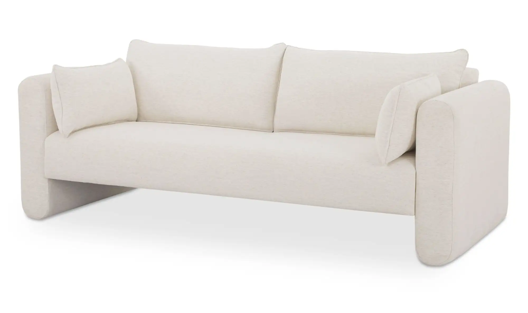 Moore Modern White Curved Sofa - Image 3