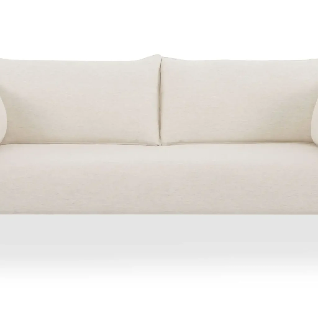 Alternative view of Moore Modern White Curved Sofa
