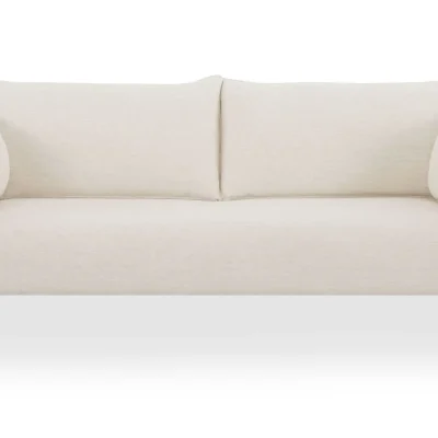 Alternative view of Moore Modern White Curved Sofa