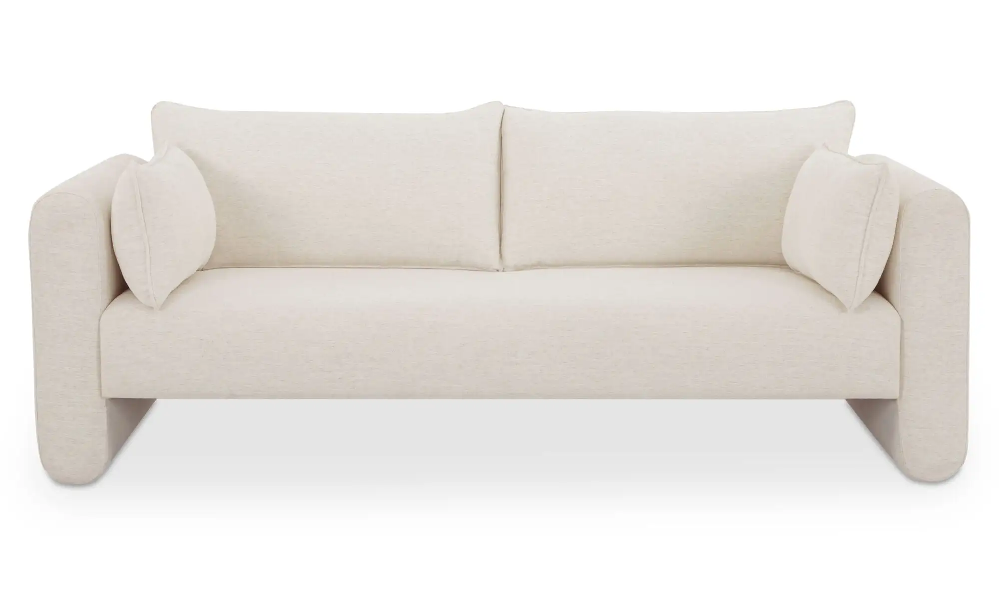 Moore Modern White Curved Sofa - Image 2