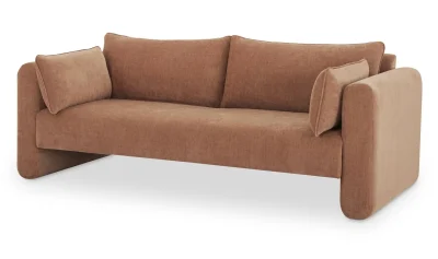 Moore Modern Pink Curved Sofa