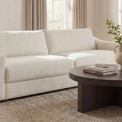 Farrow Oat White Fabric Sofa
