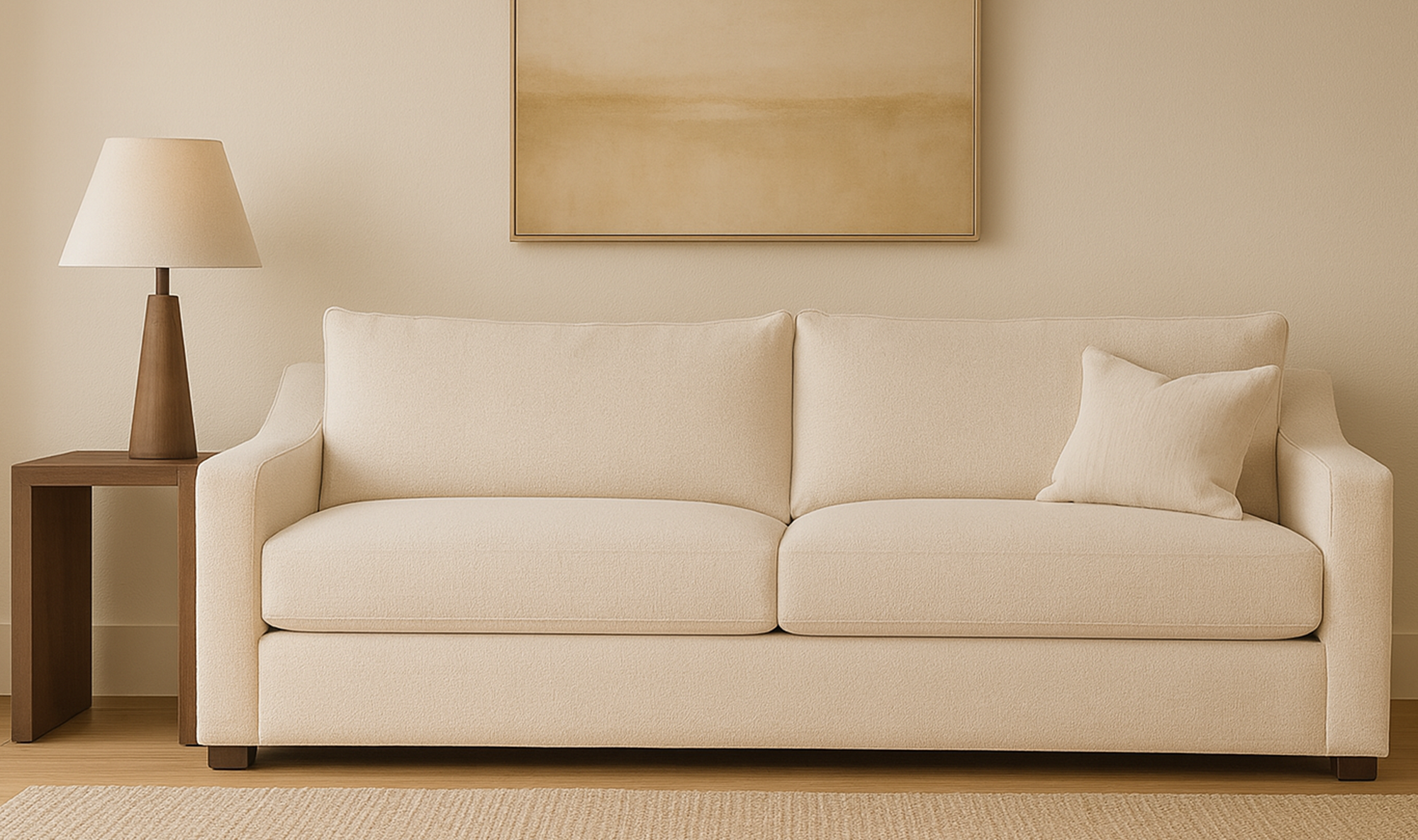 Farrow Oat White Fabric Sofa - Image 3