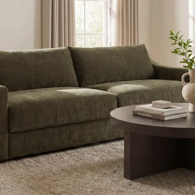 Farrow Dark Green Fabric Sofa