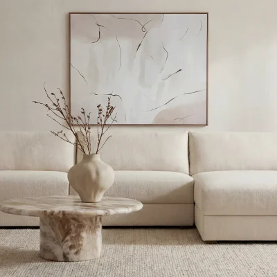 Farrow White Sectional Sofa With Chaise