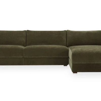 Alternative view of Farrow Dark Green Sectional Sofa With Chaise
