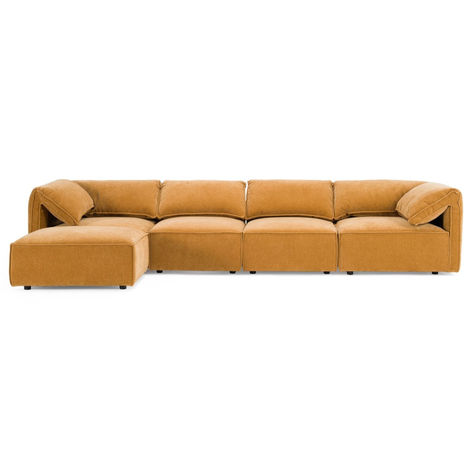 Gene Modern Luxury Ochre Fabric Modular Sofa