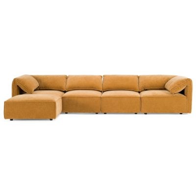 Alternative view of Gene Modern Luxury Ochre Fabric Modular Sofa