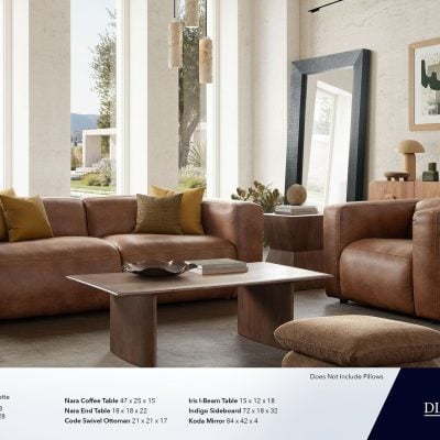 Hyde Soft Brown Leather Sofa & Chair