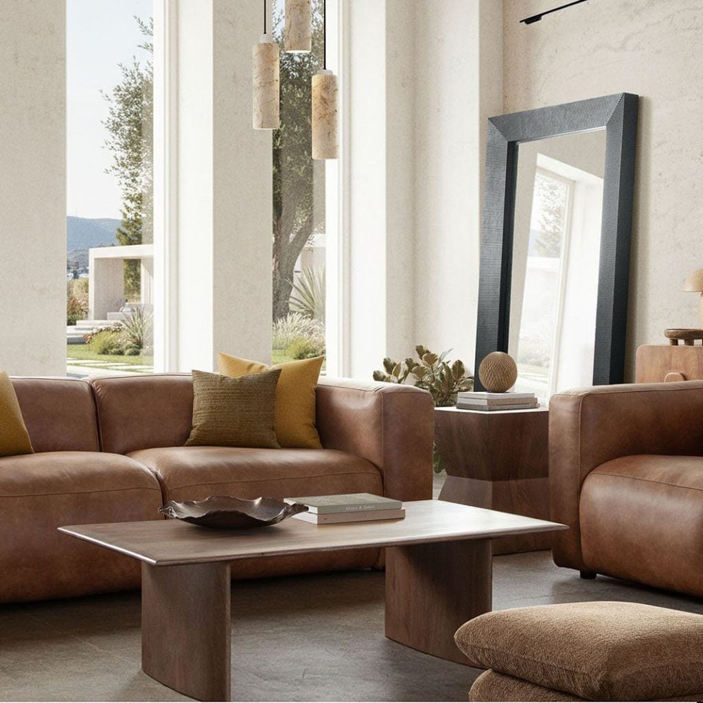 Hyde Soft Brown Leather Sofa & Chair