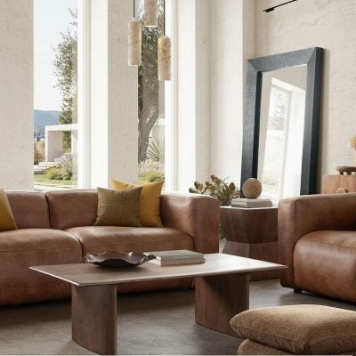 Hyde Soft Brown Leather Sofa & Chair