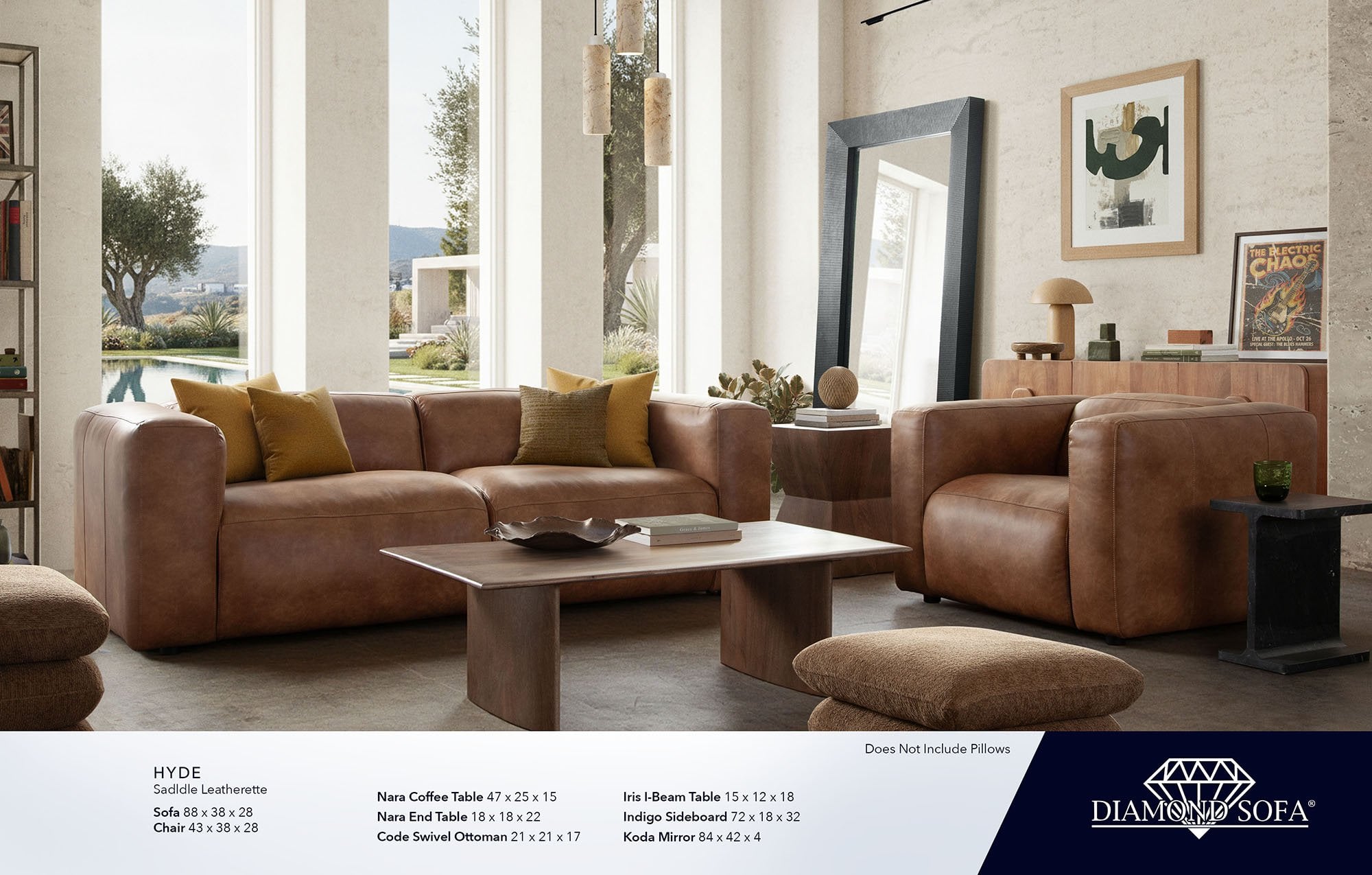 Hyde Soft Brown Leather Sofa & Chair