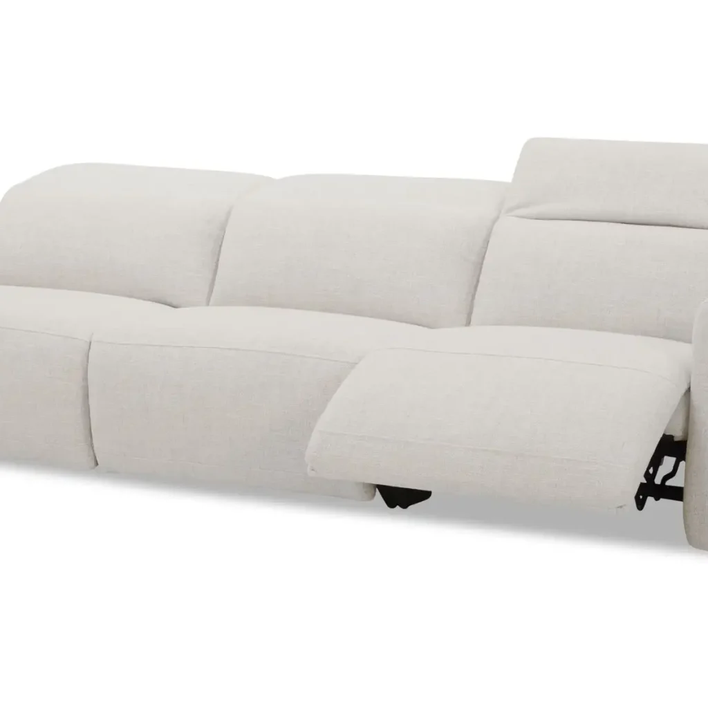 Wilder Off White Fabric Modern Reclining Sofa