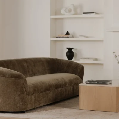 Thora Dark Green Rounded Sofa