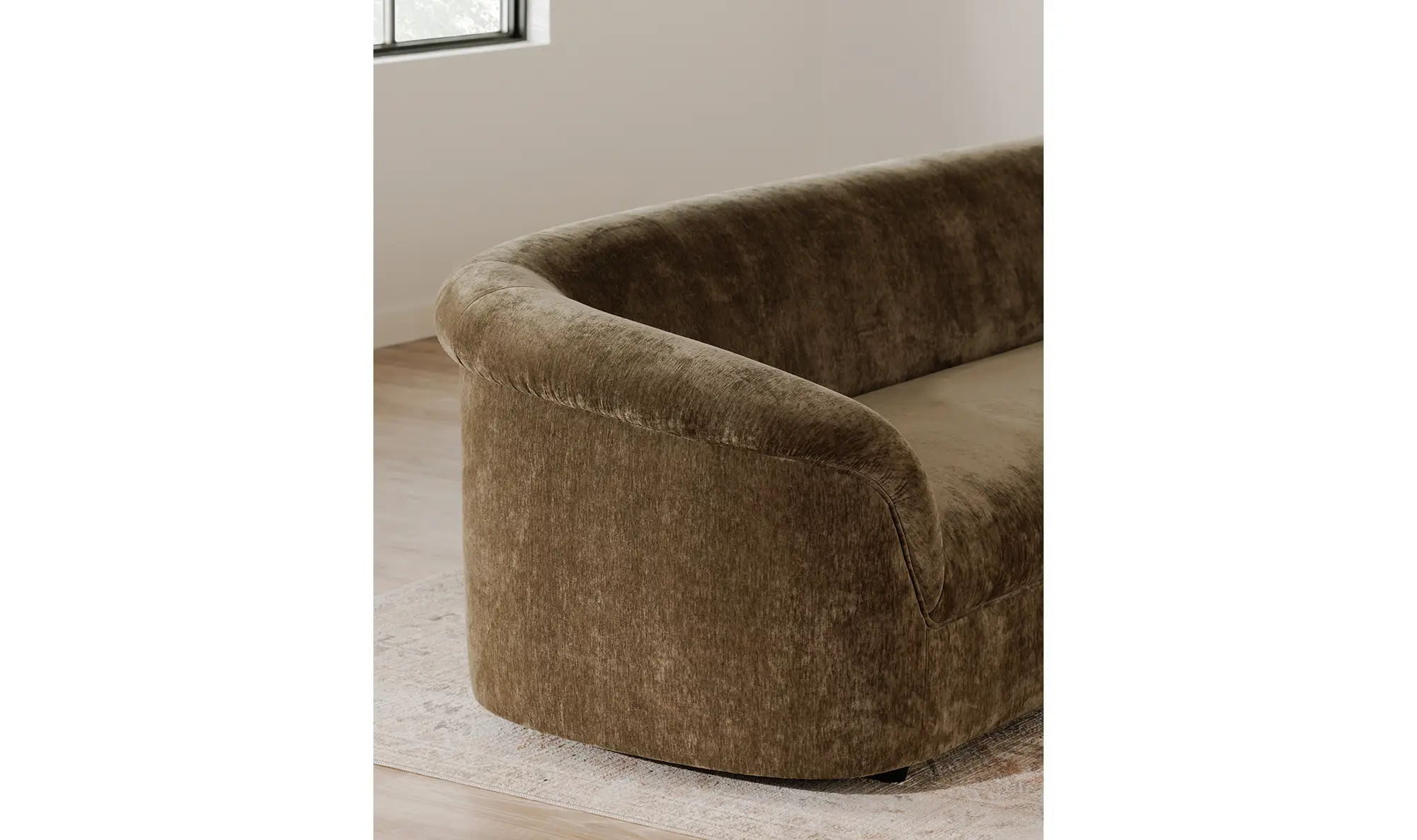 Thora Dark Green Rounded Sofa - Image 4