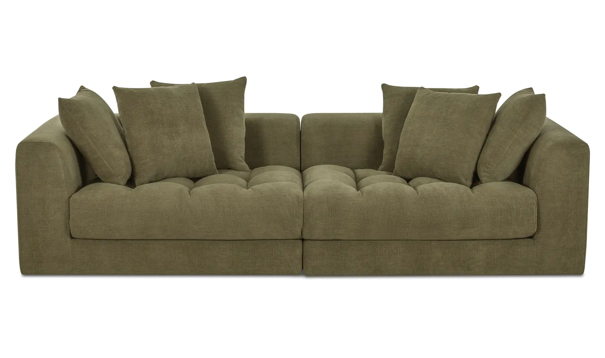 Davie Low Profile Tufted Olive Green Modular Sofa - Image 6