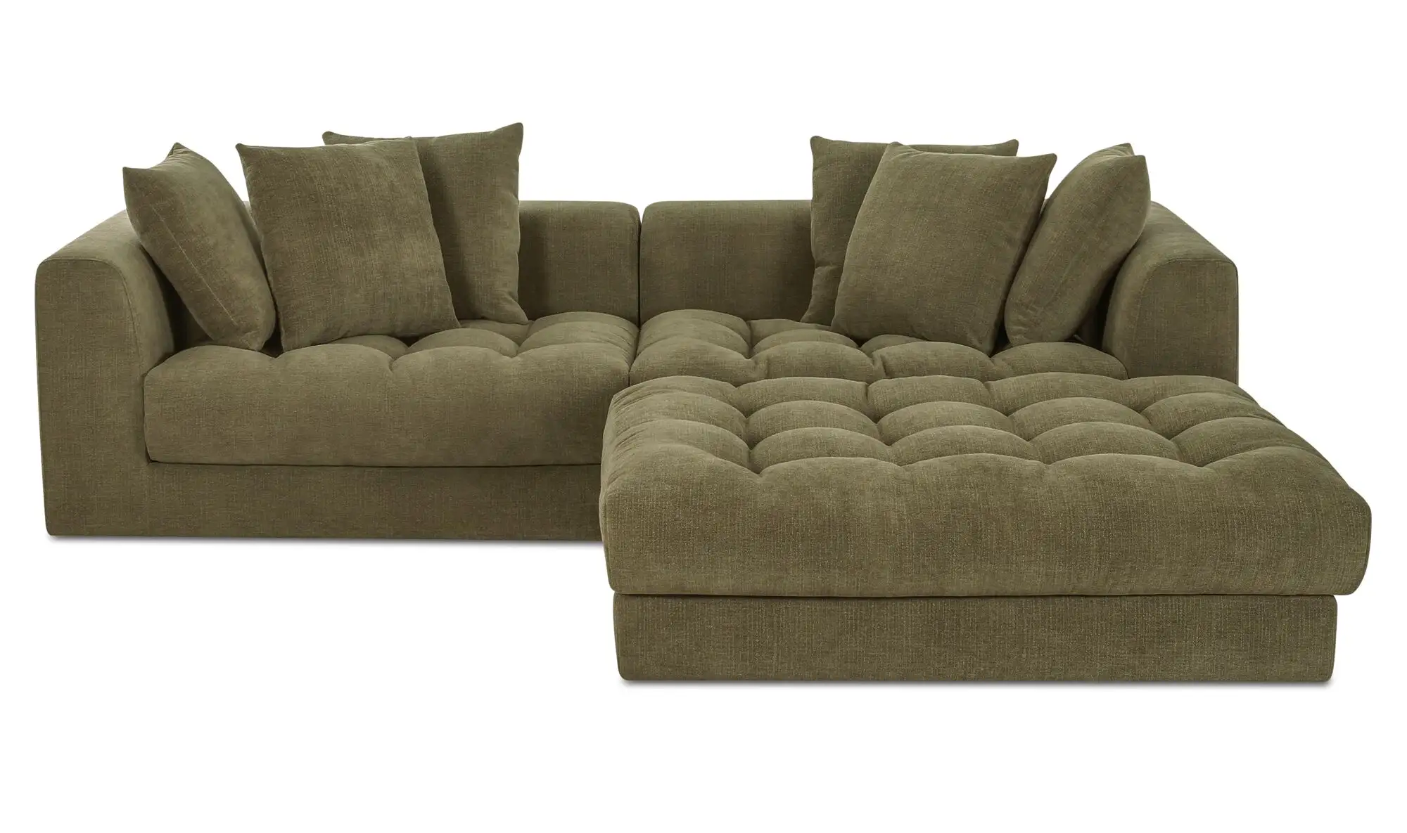 Davie Low Profile Tufted Olive Green Modular Sofa - Image 8