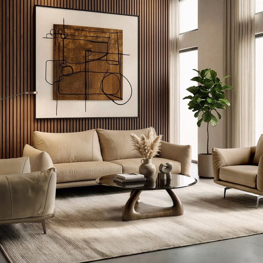Saint Tropez Modern Beige Italian Leather Sofa