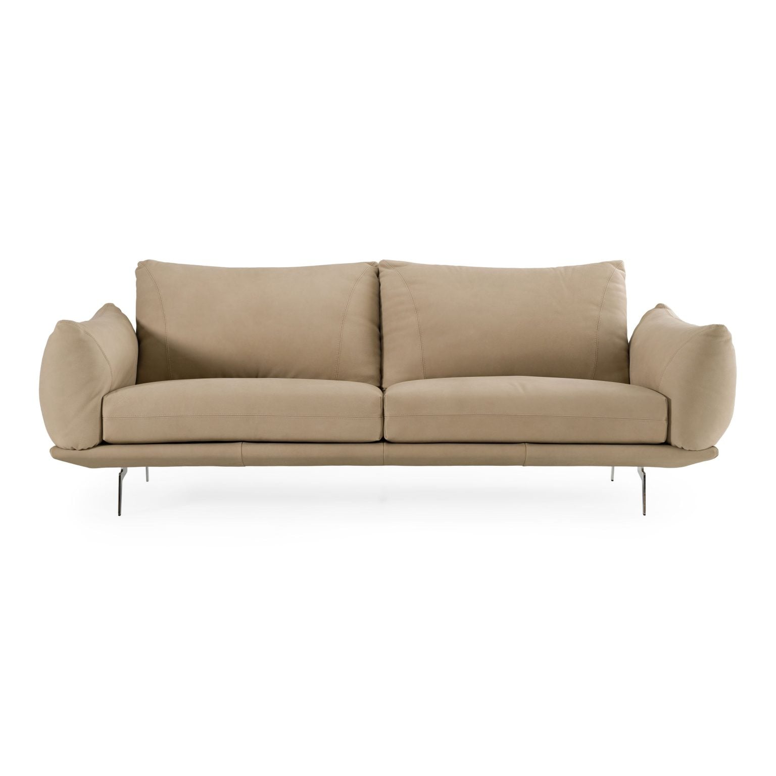 Saint Tropez Modern Beige Italian Leather Sofa
