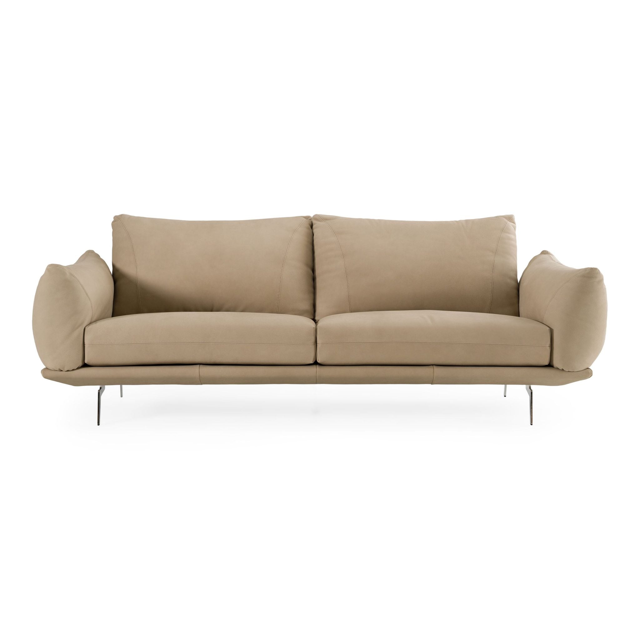 Saint Tropez Modern Beige Italian Leather Sofa - Image 2