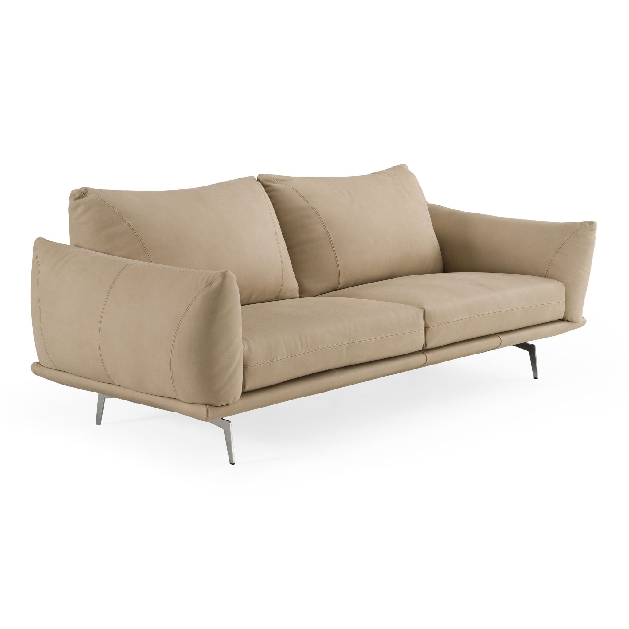 Saint Tropez Modern Beige Italian Leather Sofa - Image 3
