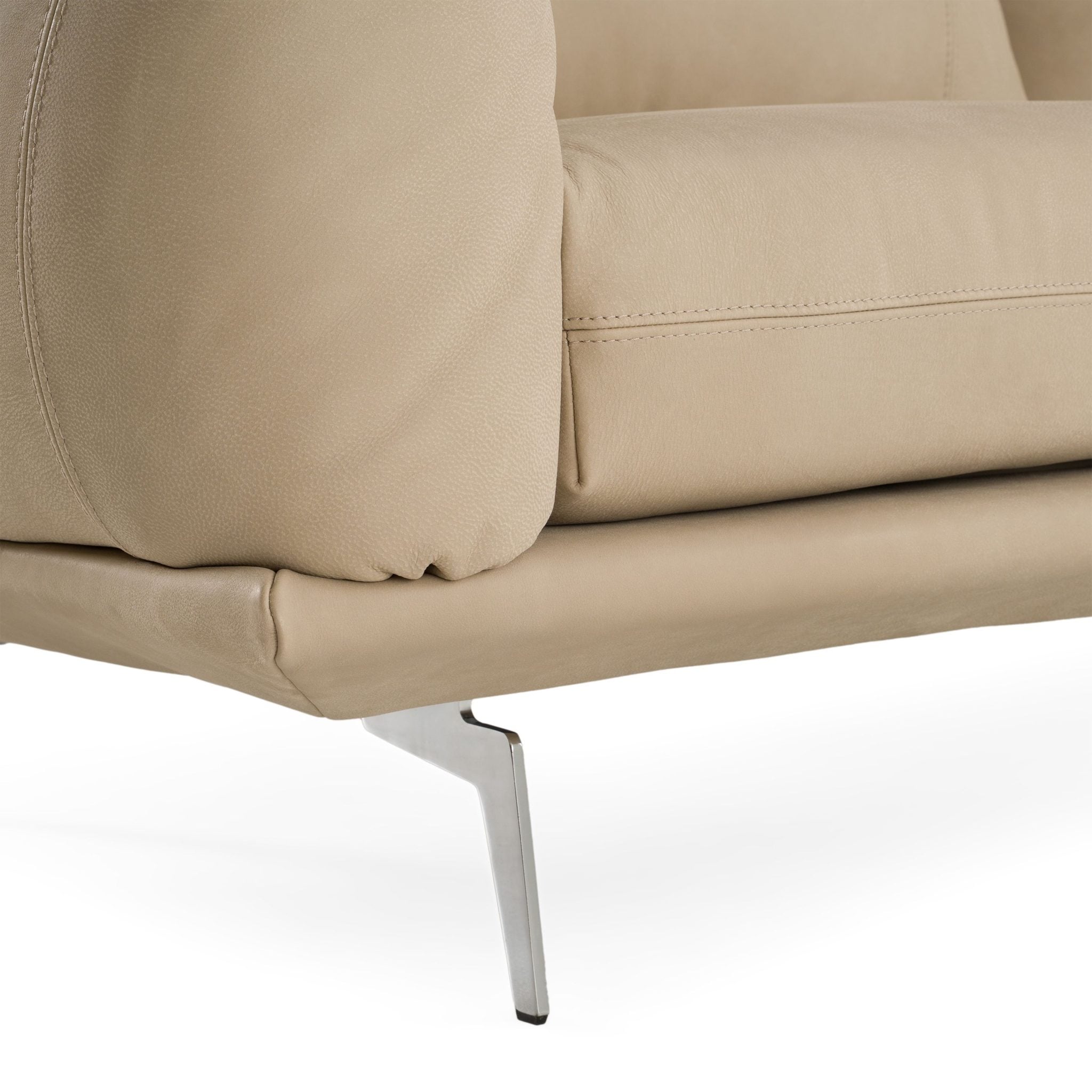 Saint Tropez Modern Beige Italian Leather Sofa - Image 6