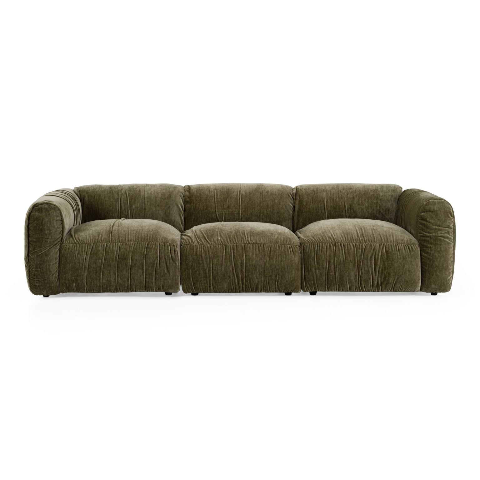 Siegal Olive Green Curved Sofa Set