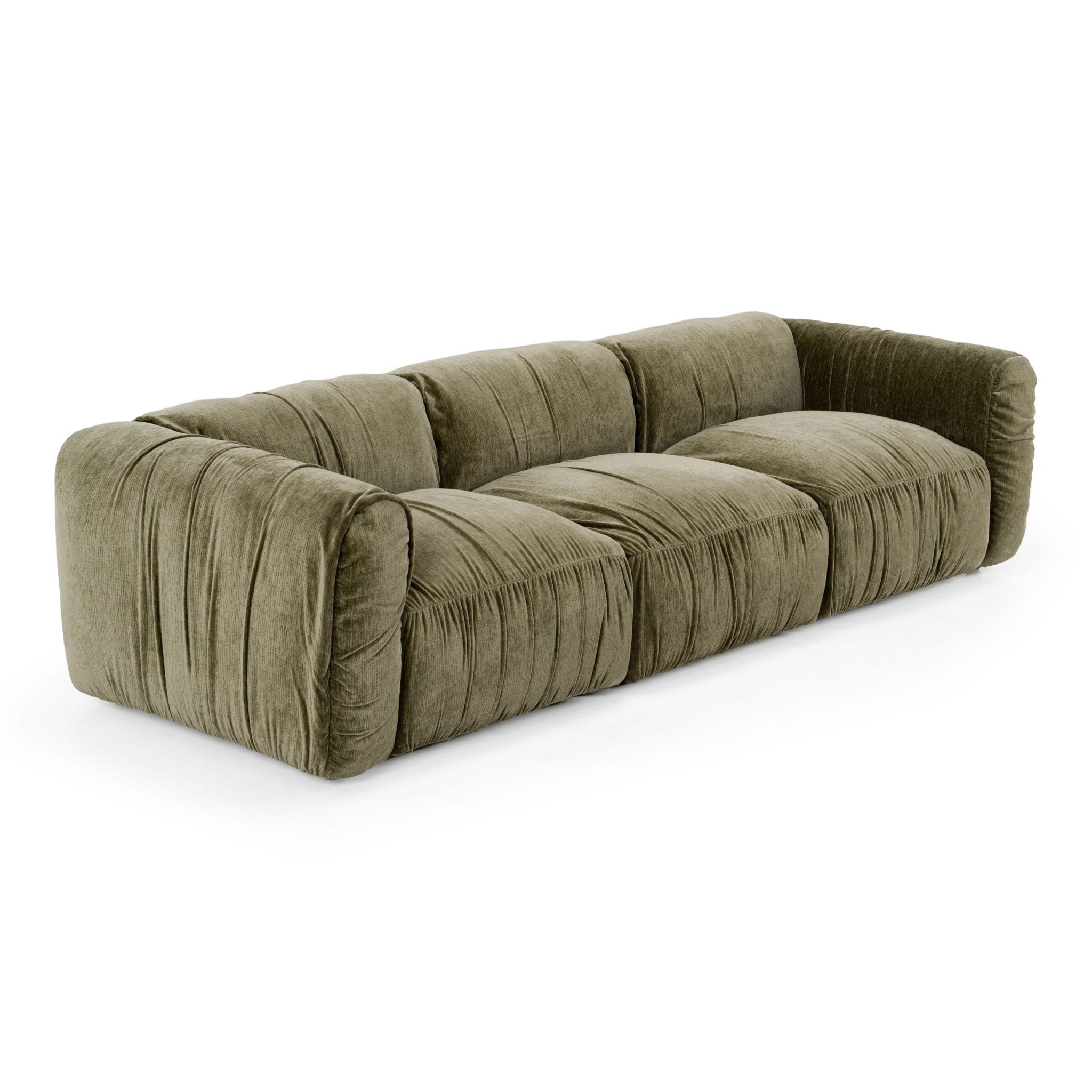 Siegal Olive Green Curved Sofa Set - Image 3