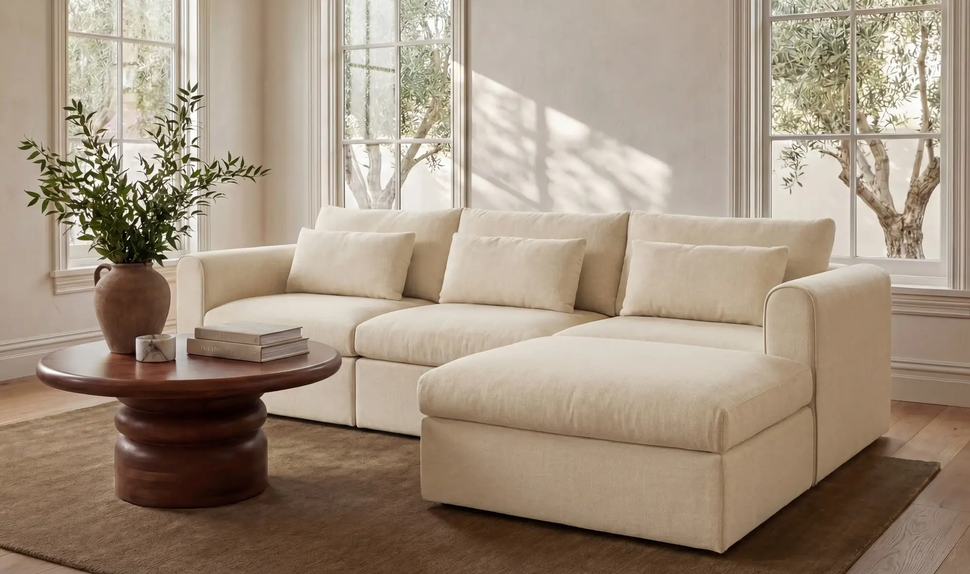 Swift Modular Light Beige Fabric Sofa
